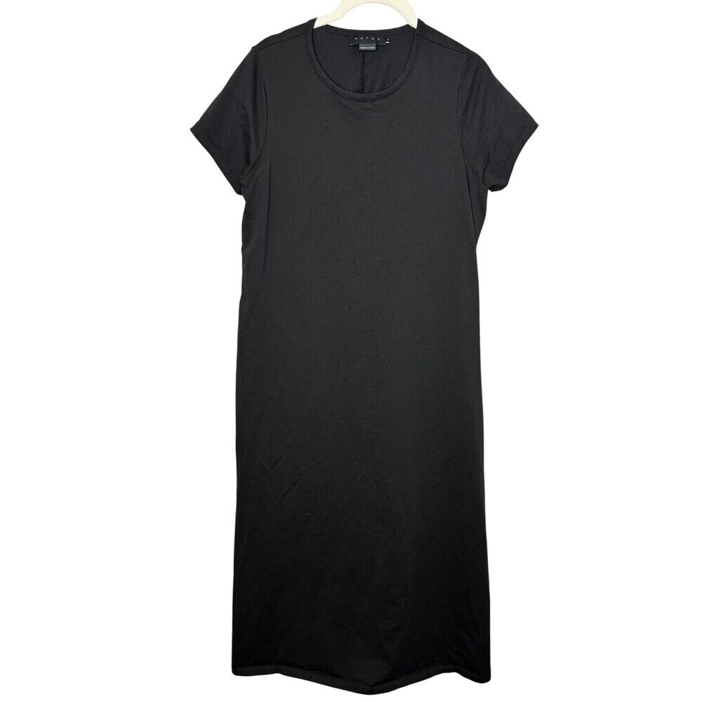 HATCH The Easy Going Nursing Tee Dress 0 XS Black Pima Cotton Maternity Jersey